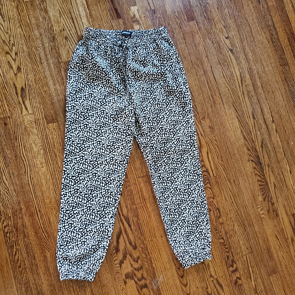 Men's Black and White Patterned Pants